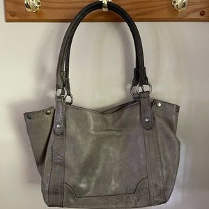 Frye Gray Leather Shoulder Bag
